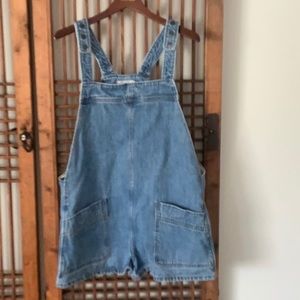 Free People denim short overalls